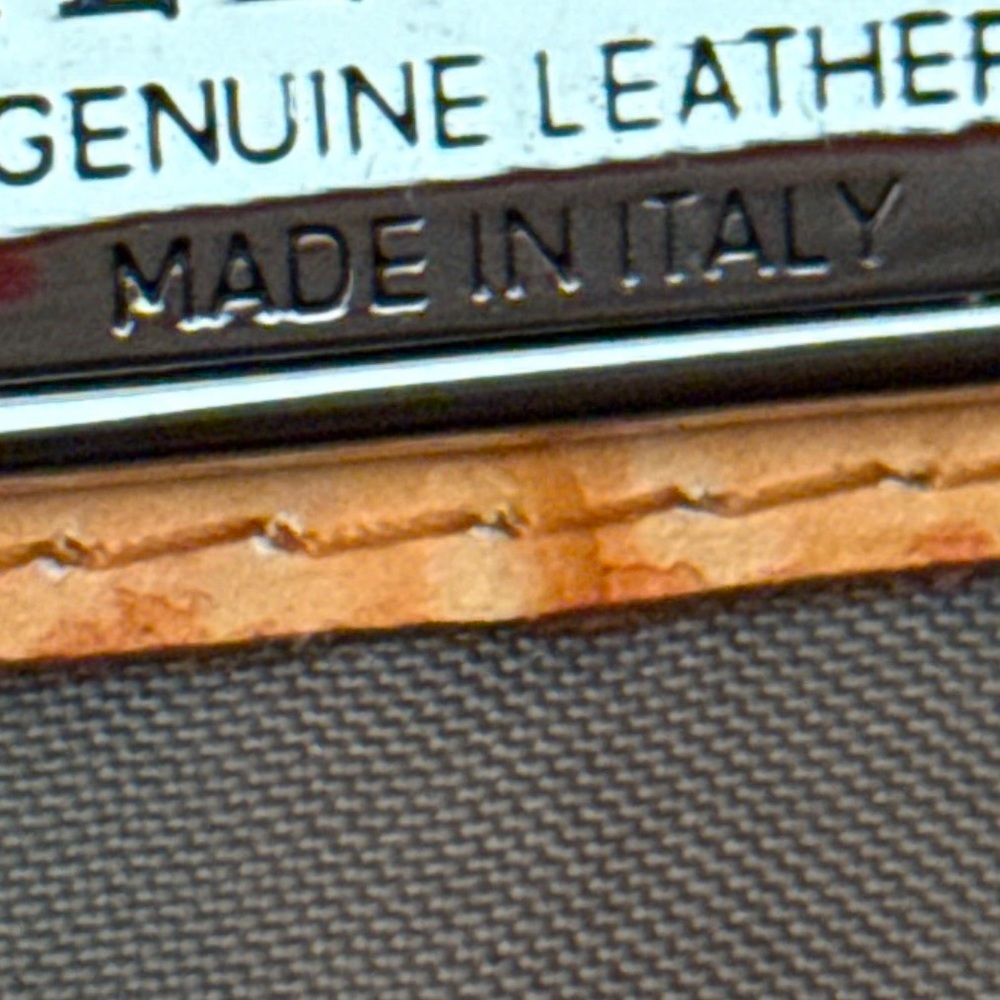 VALENTINA Tangerine Orange Crocodile Embossed Leather Zip Clutch. New! - Picture 4 of 11